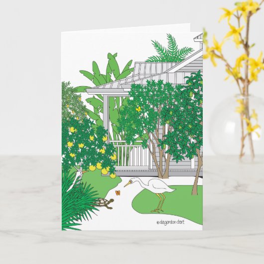 Floride tropicale - Carte blanche (Fleur jaune)