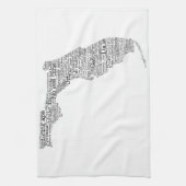 Floride USA Slang Word Art Map Serviette de cuisin (Vertical)