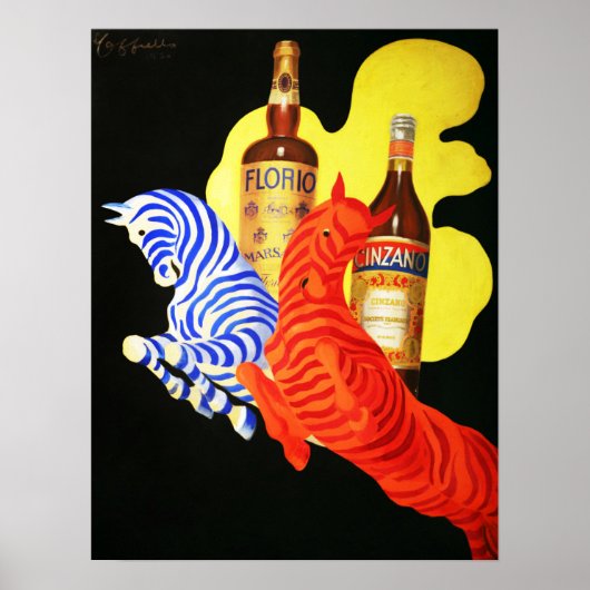 Florio Cinzano Vermouth Liqueur  Italiaans Poster (Voorkant)