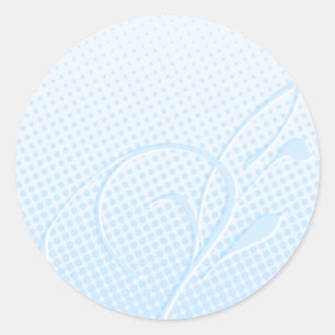 Florish en Blue Stippen Ronde Sticker