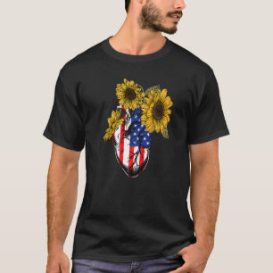 Florist American Flag 4 juli Floral Anatomical H T-shirt