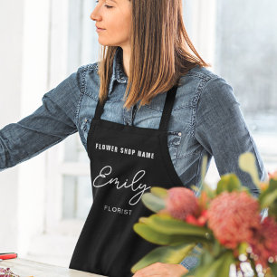 Florist Business Name Employee White Black Schort