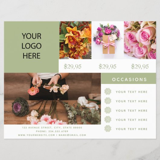 Florist Business Photo Logo Flyer (Voorkant)