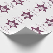 Florist Custom Logo Merry Kerstmis Paars & White Cadeaupapier (Hoek)