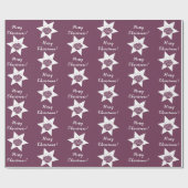 Florist Custom Logo Merry KerstWhite en Paars Cadeaupapier (Vlak)