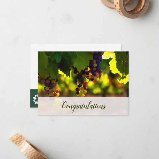Florist Edition Vine Photo Congrations Note Carte (Devant/Arrière en situation)
