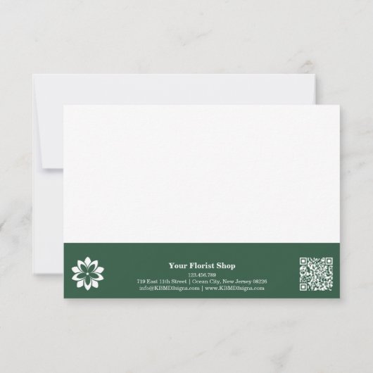 Florist Edition Vine Photo Congrations Note Carte (Dos)