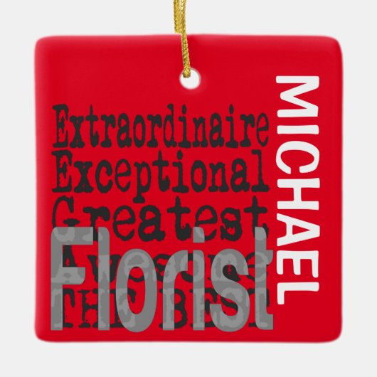 Florist Extraordinaire CUSTOM Keramisch Ornament (Voorkant)