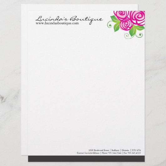 Florist Letterhead Custom Briefhoofd (Voorkant / Achterkant)