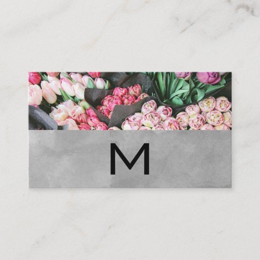 Florist | Monogram en Waterverf blok Visitekaartje (Voorkant)