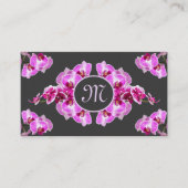 Florist-orchidee-bloemmonogram, QR-code Visitekaartje (Voorkant)