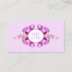 Florist-orchidee-bloemmonogram, QR-code Visitekaartje
