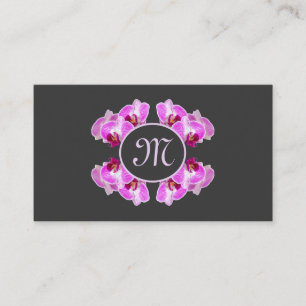 Florist-orchidee-bloemmonogram, QR-code Visitekaartje