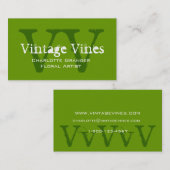 Florist Personnalisable Carte de visite Vert (Devant / Derrière)