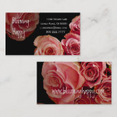 FLORIST - Roze Rose Bouquet - Sjabloon voor visite Visitekaartje (Voorkant / Achterkant)