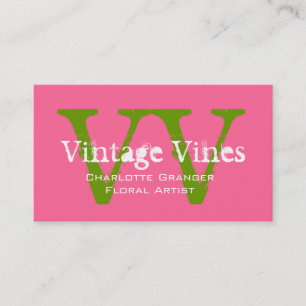 Florist Vert rose Carte de visite personnalisable