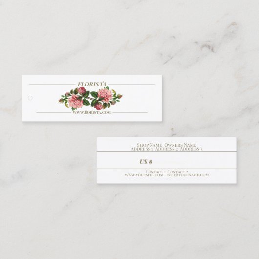 Florista - Étiquette de prix, Carte de visite (Devant / Derrière)