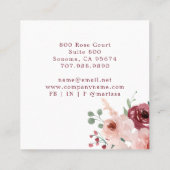 Floriste Floral Carré Carte de visite (Dos)