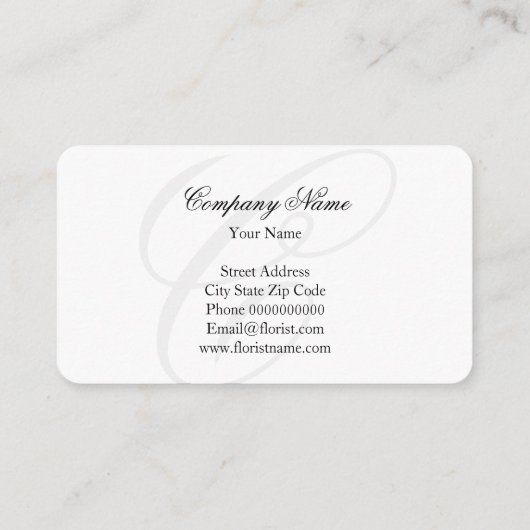 Floristisch visitekaartje met tulpbloemen (Achterkant)