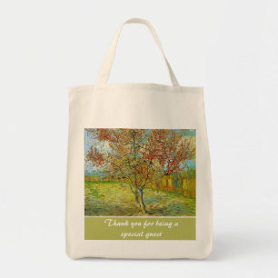 florroze perzikboom dank je zakken tote bag