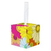 florvormig patroon kubus ornament (Voorkant hoekig)