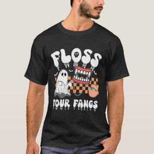 Flos je slagtanden Boo Halloween spook tandarts T-shirt