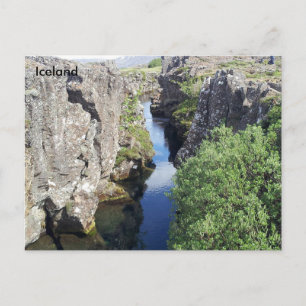 Flosagja Canyon in Þingvellir, IJsland Briefkaart