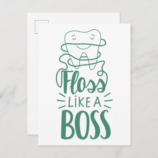 Floss als een boog briefkaart (Voorkant / Achterkant)