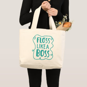 Floss als een boog   Tandheelkundige zin Grote Tote Bag