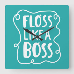 Floss als een boog   Tandheelkundige zin Vierkante Klok