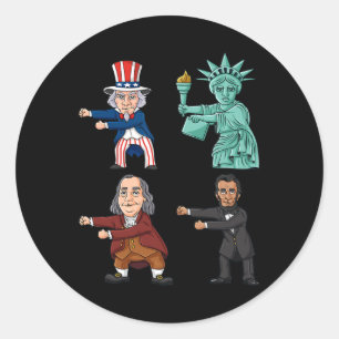 Floss Like A Boss Oom Sam Ben Franklin Liberty 4 Ronde Sticker