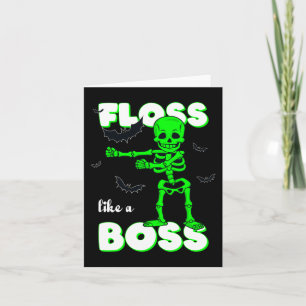 Floss like a boss Skeleton Halloween Boys Girls Ki Kaart