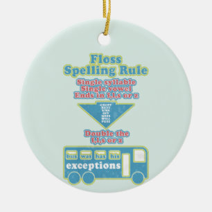 Floss Rule Phonics leren van de Engelse taal Keramisch Ornament
