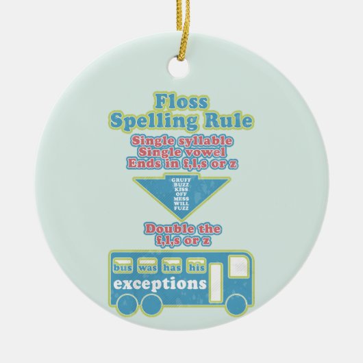 Floss Rule Phonics leren van de Engelse taal Keramisch Ornament (Voorkant)