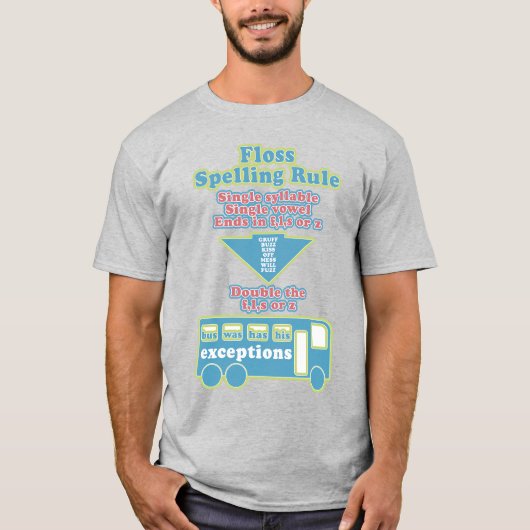 Floss Rule Phonics leren van de Engelse taal T-shirt (Voorkant)
