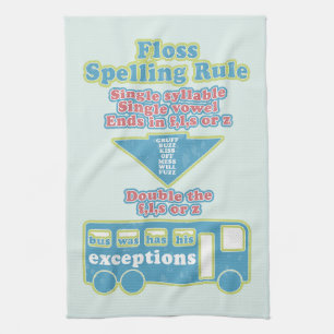 Floss Rule Phonics leren van de Engelse taal Theedoek