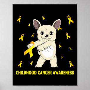 flossen franse buldog jeugd kanker bewustzijn poster