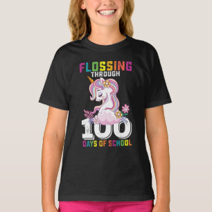 Flossende Eenhoorn door 100 dagen school T-shirt