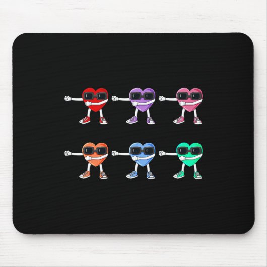 Flossing Hearts Valentijnsdag Floss like a boss B Muismat (Voorkant)