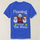 Flossing Through The Snow Santa Claus floss Christ T-shirt (Design voorkant)