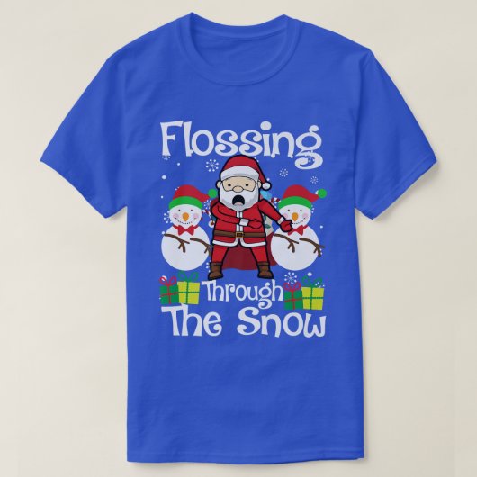 Flossing Through The Snow Santa Claus floss Christ T-shirt (Design voorkant)