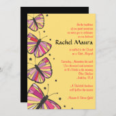 FLOT BUTTERFLY Bat Mitzvah Uitnodiging (Voorkant / Achterkant)