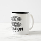 Flotation is mijn kopilot Snowschoenen Tweekleurige Koffiemok (Voorkant rechts)