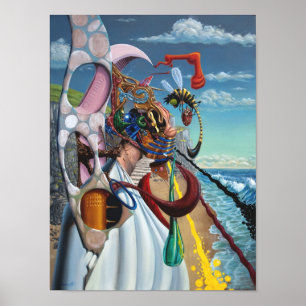 Flotsam Man. Olie op Canvas. Door Gary Dorking Poster