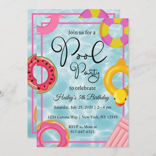 Flottes de la fête d'anniversaire Invitation (Devant / Derrière)