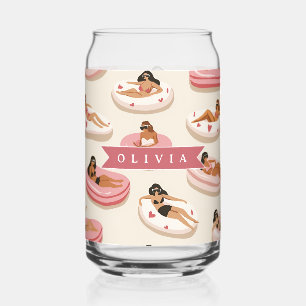 Flotteur de piscine rose mignon personnalisé esthé