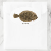 Flounder Logo Ovale Sticker (Tas)