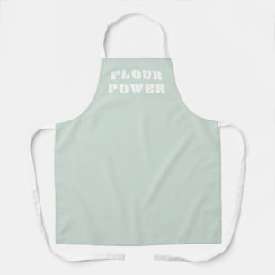 Flour Power Funny Light Sage Green Apron Schort