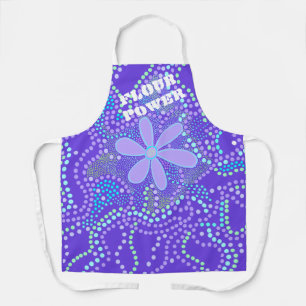 Flour Power Funny Retro Paars Schort