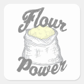 Flour Power T-Shirt Vierkante Sticker